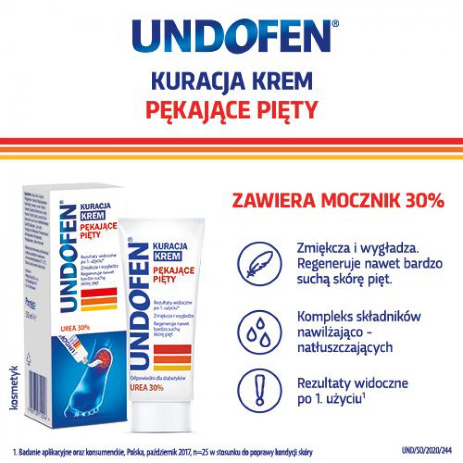 Zdjęcie produktu - 3 Undofen Kuracja Krem Pękające Pięty - 50ml