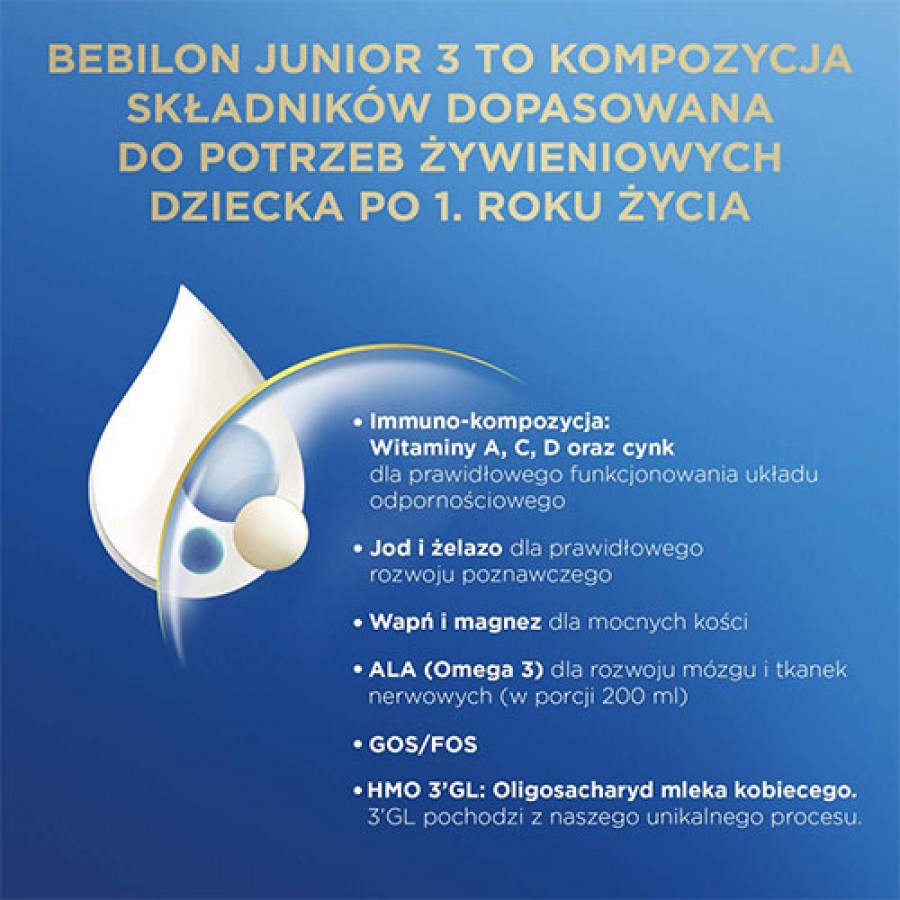 Zdjęcie produktu - 1 Bebilon 3 Pronutra Junior Formuła na bazie mleka po 1. roku życia, 1000 g (2 x 500 g)