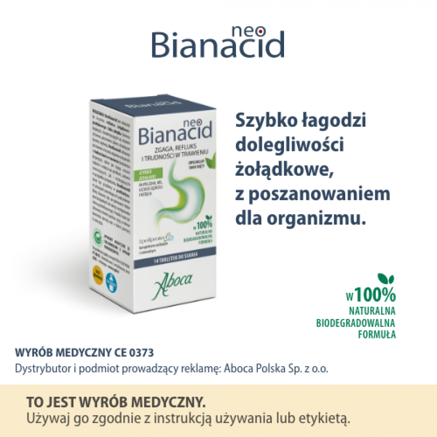 Miniaturka artykułu - #0 NeoBianacid Nadkwaśność i Refluks - 14tabl.