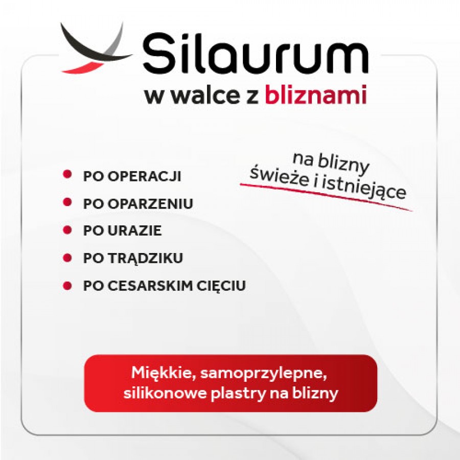Miniaturka artykułu - #0 Silaurum silikonowe plastry na blizny 10x3 cm, 6szt