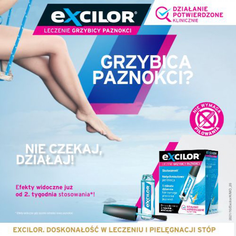 Zdjęcie produktu - 2 Excilor Leczenie grzybicy paznokci, płyn 3,3ml