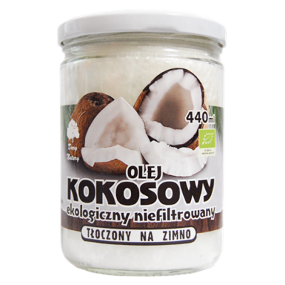Miniaturka artykułu - #0 Olej kokosowy EKO 440ml DARY NATURY