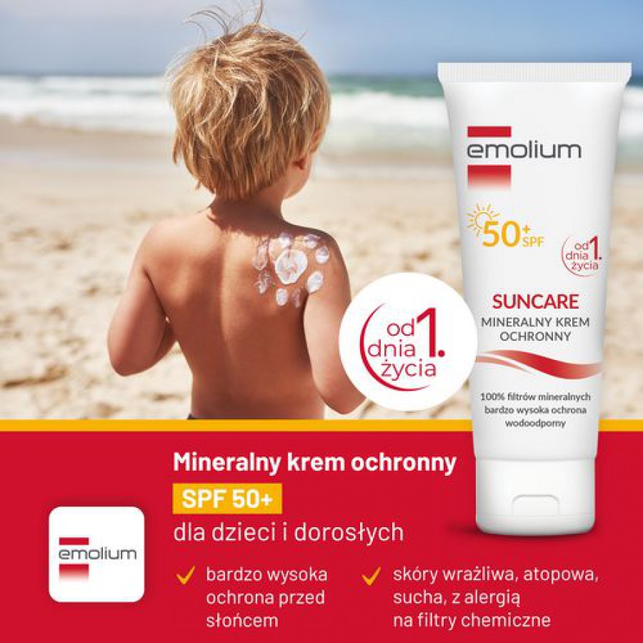 Miniaturka artykułu - #0 EMOLIUM SUNCARE Krem ochronny SPF 50+, 50ml