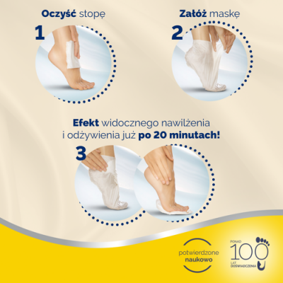 Zdjęcie produktu - 2 SCHOLL Nawilżająca maska do st&oacute;p z olejkiem makadamia - 1szt.