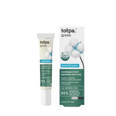 Miniaturka artykułu - #0 Tołpa green nawilżanie, nawilżający krem łagodzący pod oczy, 15 ml