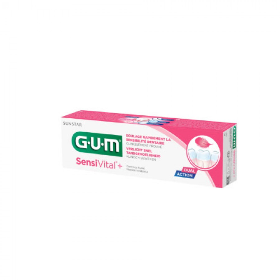 Miniaturka artykułu - #0 Sunstar GUM SensiVital+ Pasta do zęb&oacute;w nadwrażliwych, 75 ml