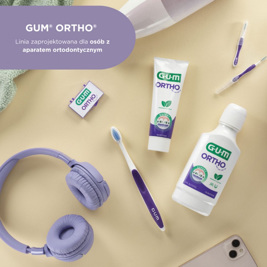 Zdjęcie produktu - 2 Sunstar GUM Ortho Szczoteczka do zęb&oacute;w dla os&oacute;b z aparatem ortodontycznym