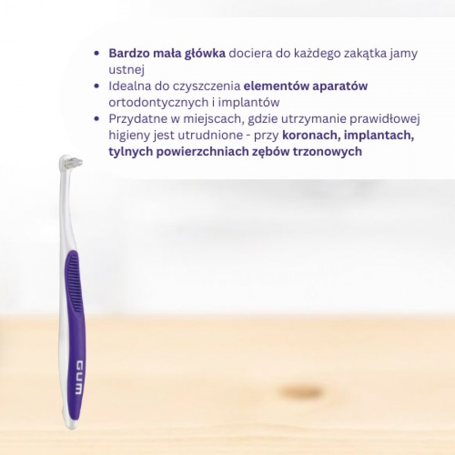 Zdjęcie produktu - 0 Sunstar GUM End-Tuft Szczoteczka jednopęczkowa do aparat&oacute;w ortodontycznych i implant&oacute;w