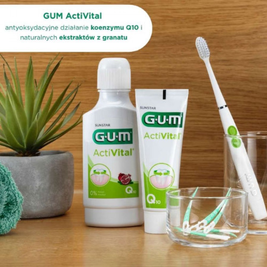 Miniaturka artykułu - #0 Sunstar GUM ActiVital Płyn do płukania jamy ustnej z koenzymem Q10 i antyoksydantami, 500 ml