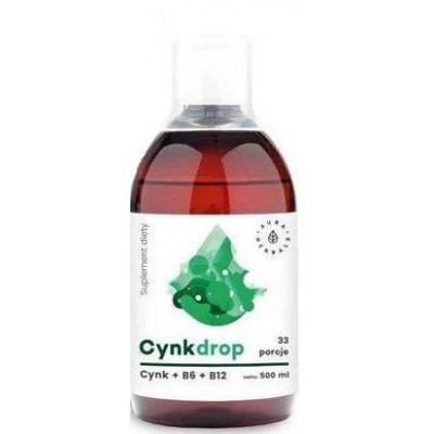 Zdjęcie produktu - 0 AURA HERBALS Cynkdrop - cynk + B6 + B12 - płyn 500ml