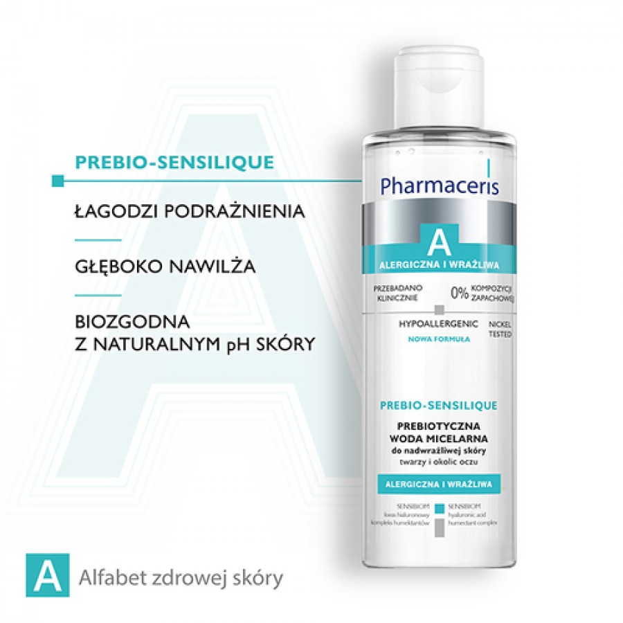 Zdjęcie produktu - 2 PHARMACERIS A Prebiotyczna woda micelarna do nadwrażliwej sk&oacute;ry twarzy i okolic oczu, 200ml