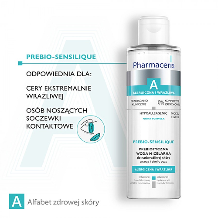 Zdjęcie produktu - 3 PHARMACERIS A Prebiotyczna woda micelarna do nadwrażliwej sk&oacute;ry twarzy i okolic oczu, 200ml