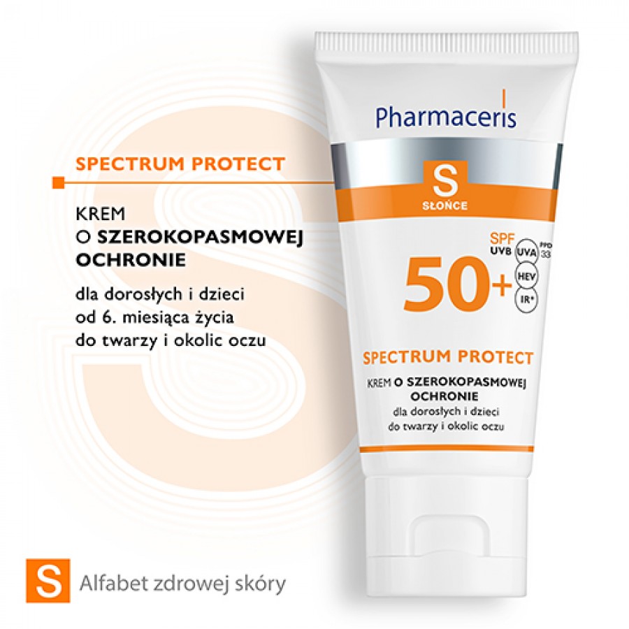 Miniaturka artykułu - #0 Pharmaceris S Krem o szerokopasmowej ochronie przed słońcem SPF 50+, 50ml