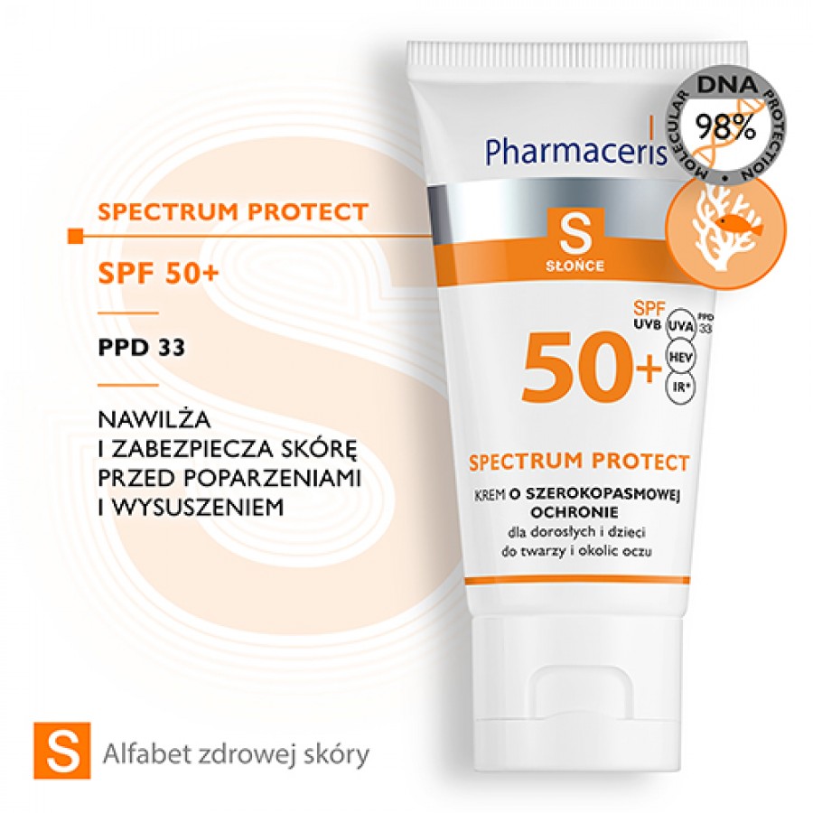 Zdjęcie produktu - 2 Pharmaceris S Krem o szerokopasmowej ochronie przed słońcem SPF 50+, 50ml