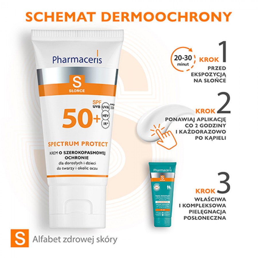 Zdjęcie produktu - 3 Pharmaceris S Krem o szerokopasmowej ochronie przed słońcem SPF 50+, 50ml