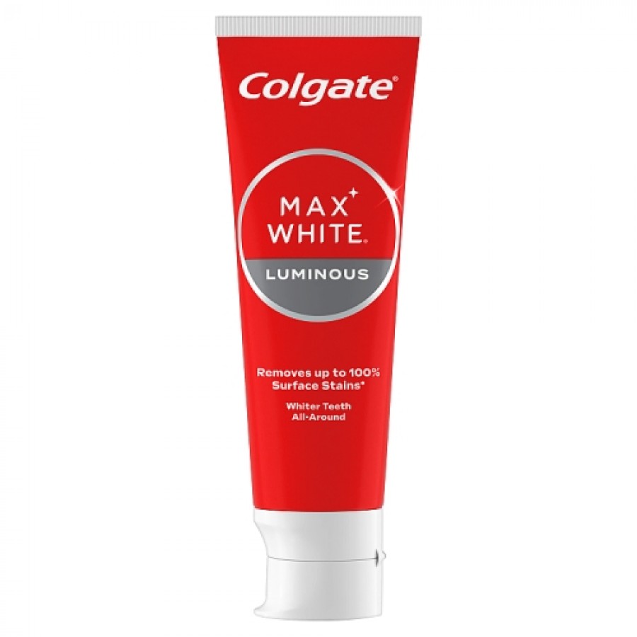 Zdjęcie produktu - 1 Colgate Max White Luminous Wybielająca pasta do zęb&oacute;w z fluorem, 75 ml