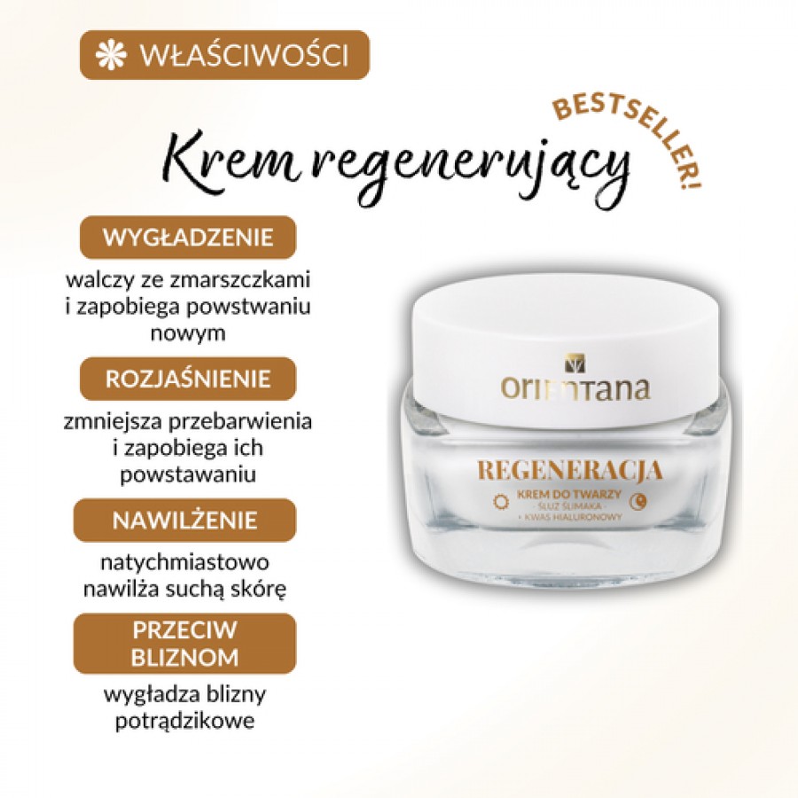 Miniaturka artykułu - #0 Orientana Naturalny krem do twarzy ze śluzem ślimaka, 50 ml