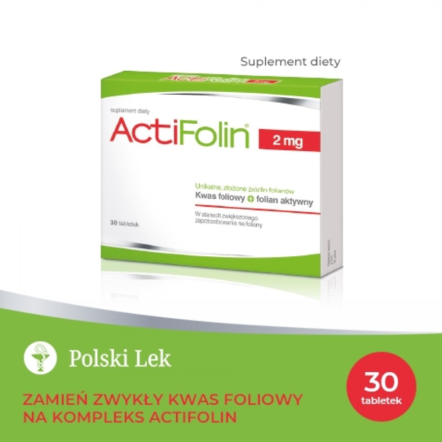 Zdjęcie produktu - 3 POLSKI LEK ActiFolin 2 mg - 30 tabletek