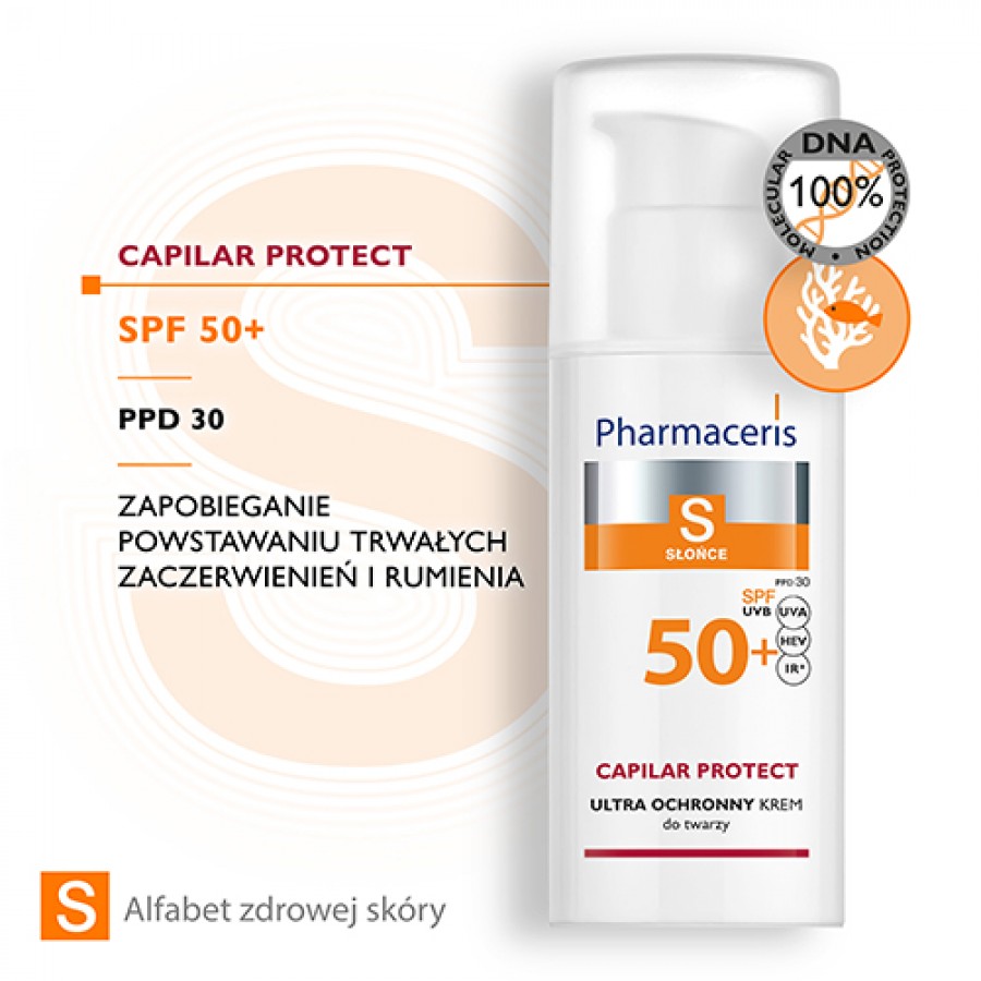 Zdjęcie produktu - 2 PHARMACERIS S krem ochronny spf50+ do sk&oacute;ry naczynkowej i z trądzikiem r&oacute;żowatym, 50 ml