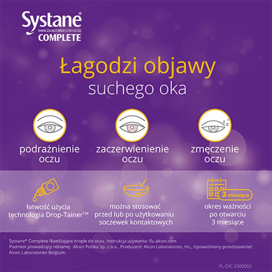 Miniaturka artykułu - #1 SYSTANE Complete nawilżające krople do oczu - 10 ml