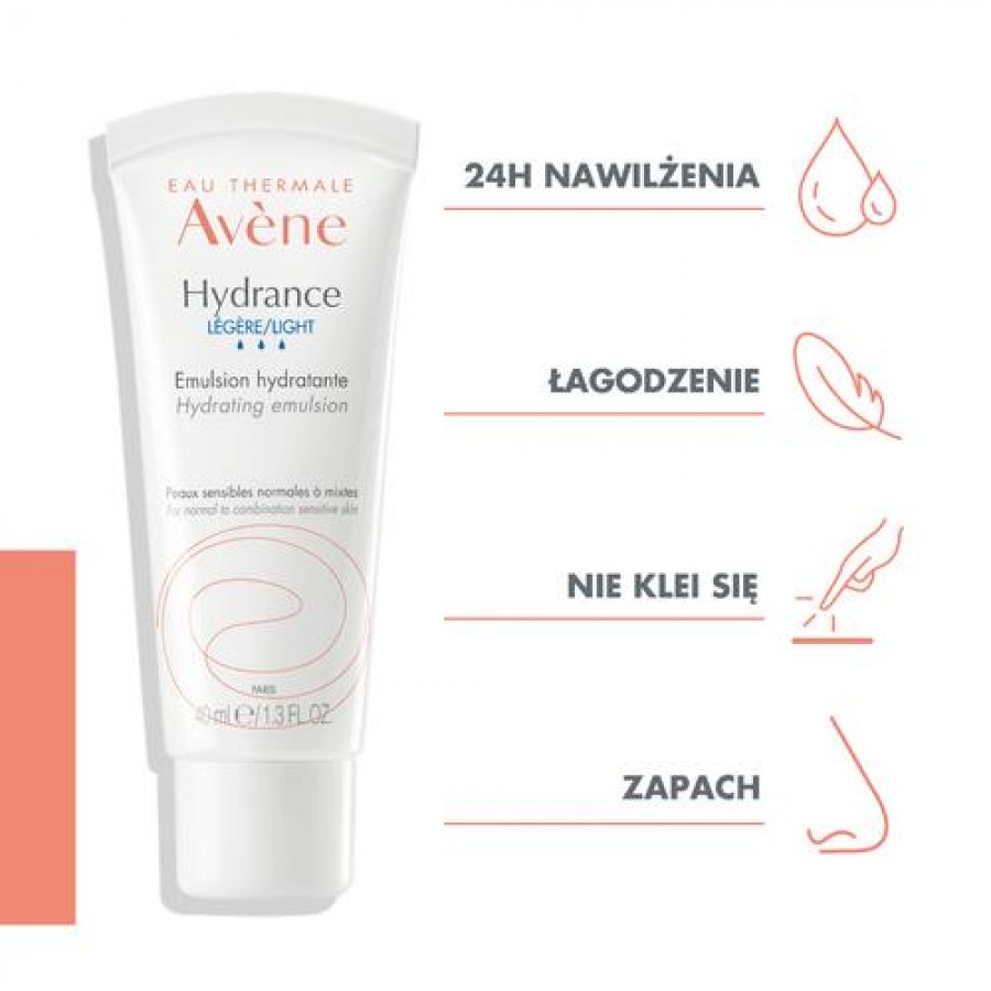 Miniaturka artykułu - #1 AVENE HYDRANCE Legere lekka emulsja nawilżająca, 40 ml