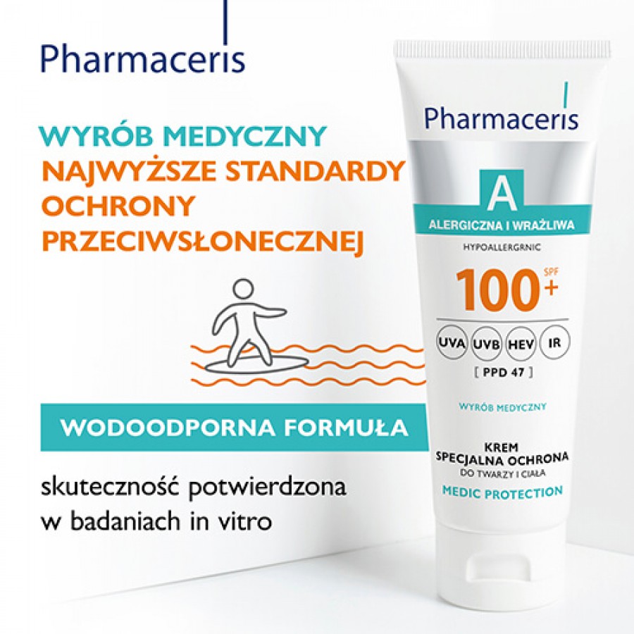 Zdjęcie produktu - 2 Pharmaceris A Medic Protection Krem specjalna ochrona do twarzy i ciała SPF 100+, 75 ml