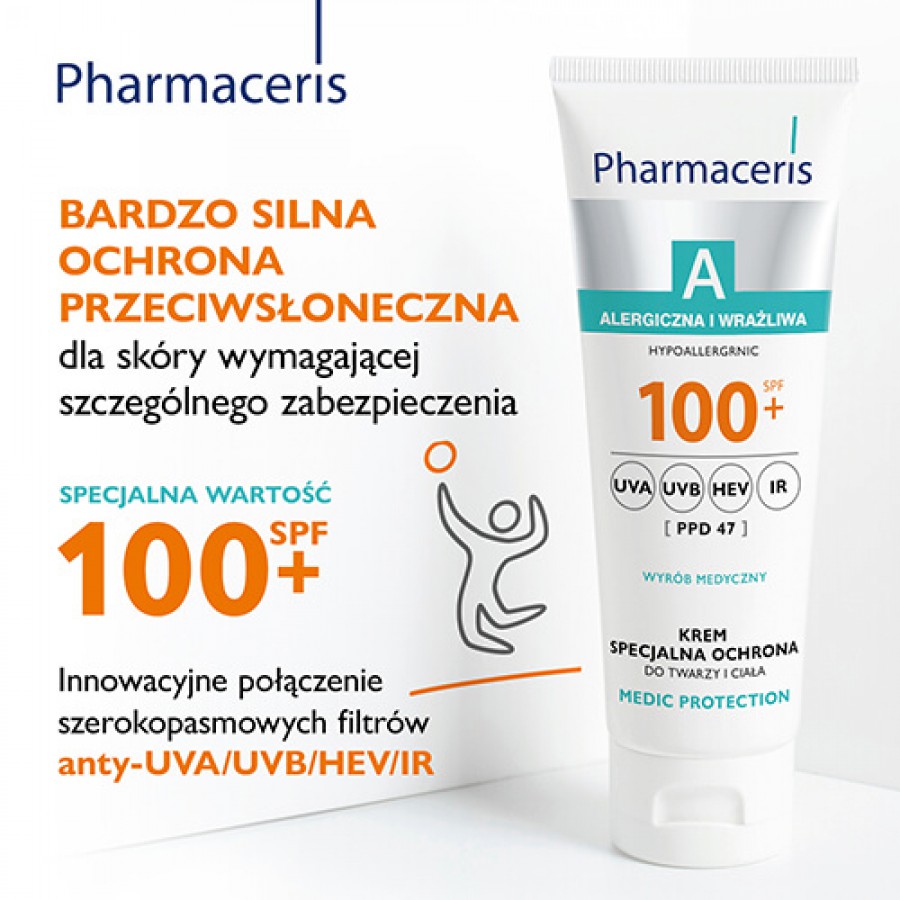 Zdjęcie produktu - 3 Pharmaceris A Medic Protection Krem specjalna ochrona do twarzy i ciała SPF 100+, 75 ml