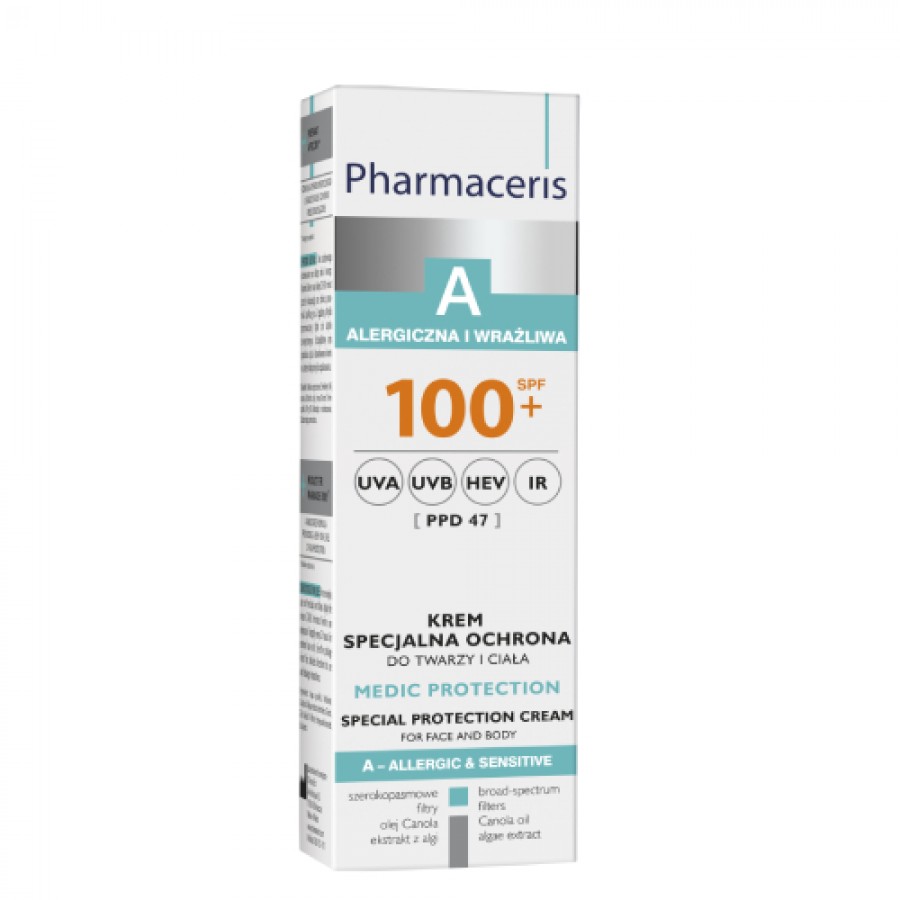 Miniaturka artykułu - #0 Pharmaceris A Medic Protection Krem specjalna ochrona do twarzy i ciała SPF 100+, 75 ml