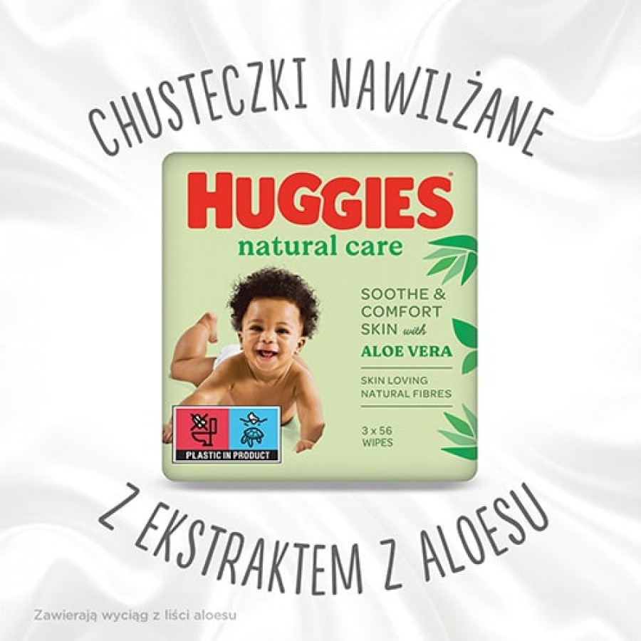 Zdjęcie produktu - 0 Huggies Natural Care Chusteczki nawilżane, 3 x 56 szt.
