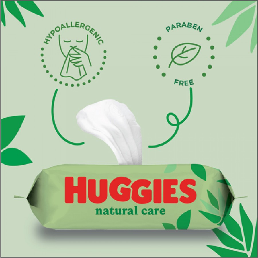 #3 – Huggies Natural Care Chusteczki nawilżane, 3 x 56 szt.