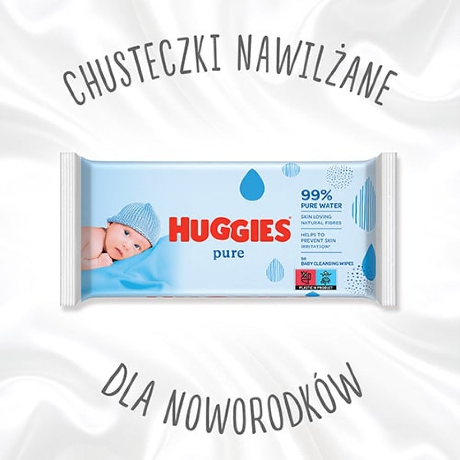Miniaturka artykułu - #0 HUGGIES Pure Chusteczki nawilżane - 56szt.