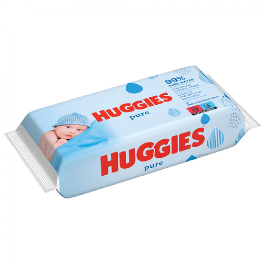 Miniaturka artykułu - #0 HUGGIES Pure Chusteczki nawilżane - 56szt.