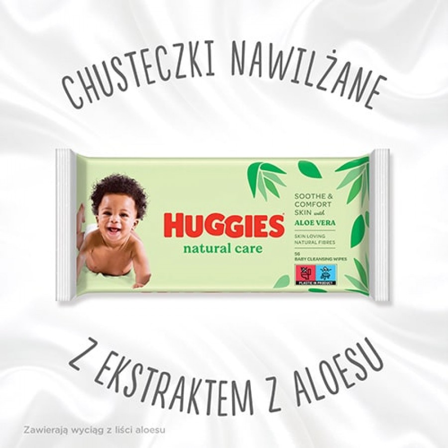 Zdjęcie produktu - 0 HUGGIES Natural Care Chusteczki nawilżane - 56szt.