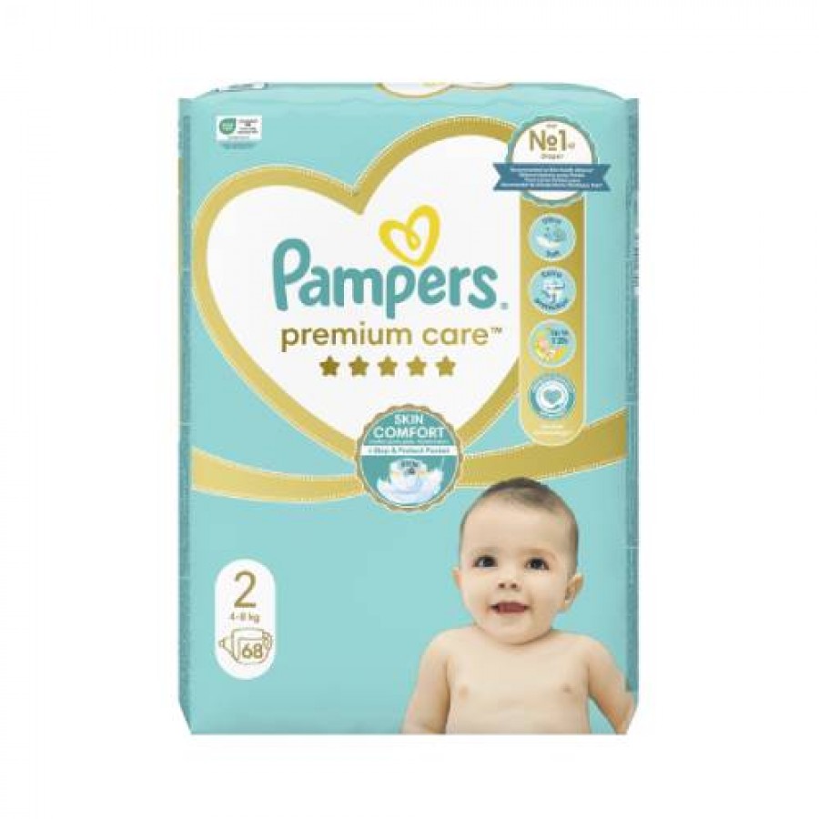 Zdjęcie produktu - 4 Pampers Premium Care Pieluszki dla dzieci rozmiar 2, 4-8kg, 68 szt.