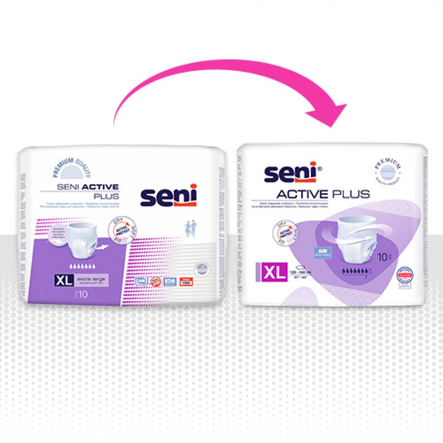 Zdjęcie produktu - 4 SENI ACTIVE PLUS XL, 10szt. - Elastyczne majtki chłonne