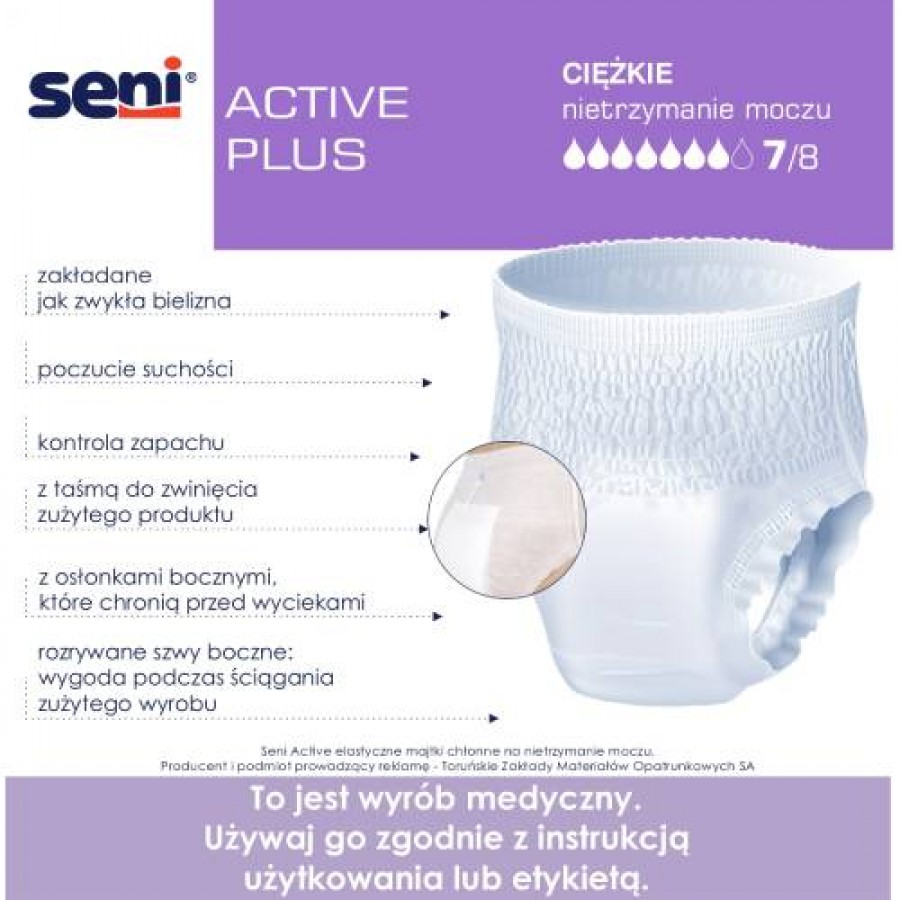 Zdjęcie produktu - 3 SENI ACTIVE Plus S, 10szt. - Elastyczne majtki chłonne
