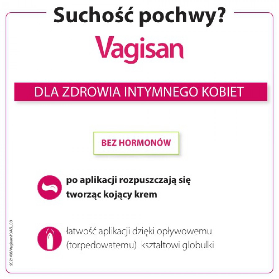 Miniaturka artykułu - #1 Vagisan Cremolum Globulki nawilżające - 16szt