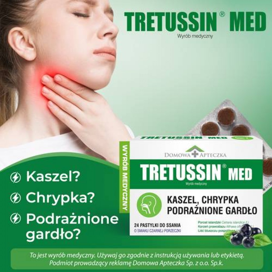 Miniaturka artykułu - #1 DOMOWA APTECZKA Tretussin Med, 24 pastylki