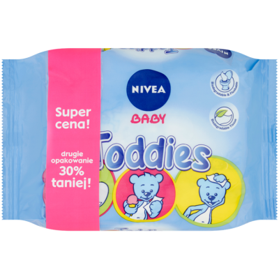 Miniaturka artykułu - #0 NIVEA Baby Toddies Chusteczki wielofunkcyjne 2 x 60 sztuk