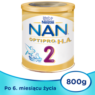 Miniaturka artykułu - #0 NESTLE NAN OPTIPRO HA 2 Mleko modyfikowane dla niemowląt po 6. miesiącu życia, 800g
