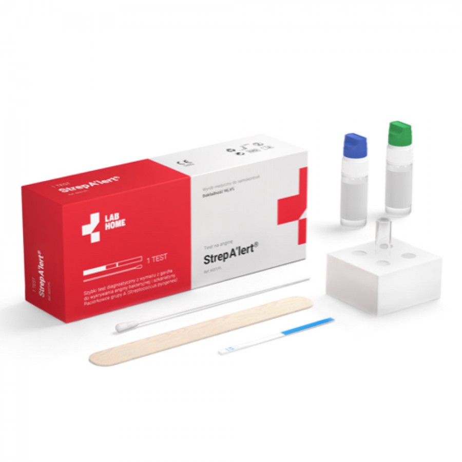 Miniaturka artykułu - #0 LAB.HOME STREP A'LERT Test na paciorkowce StrepA (angina + szkarlatyna)