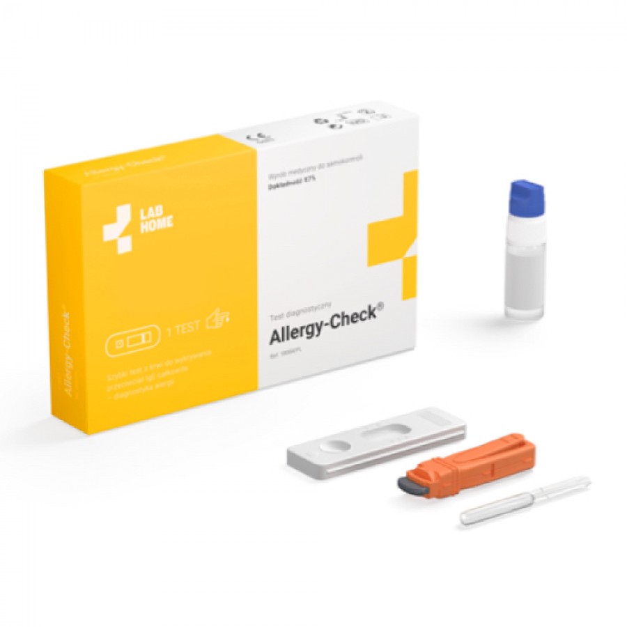 Miniaturka artykułu - #0 LAB.HOME Allergy-Check Test na pasożyty i alergie z krwi, 1 szt.