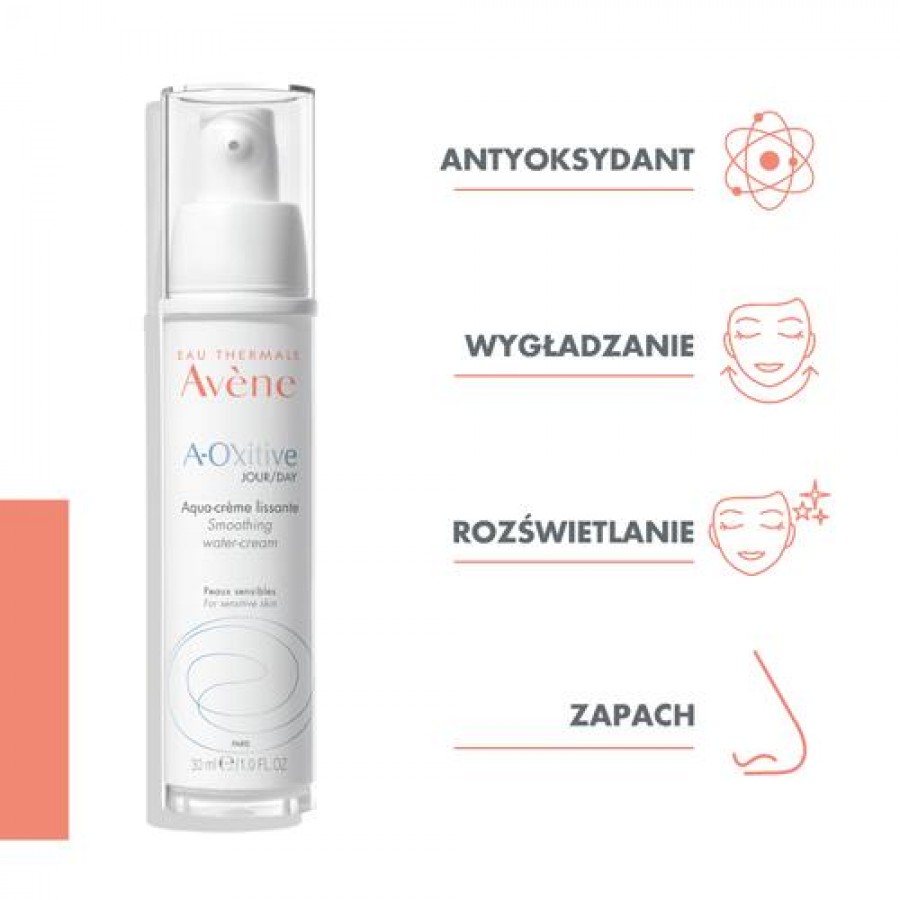 Miniaturka artykułu - #1 AVENE EAU THERMALE A-OXITIVE Wygładzający krem wodny na dzień, 30ml
