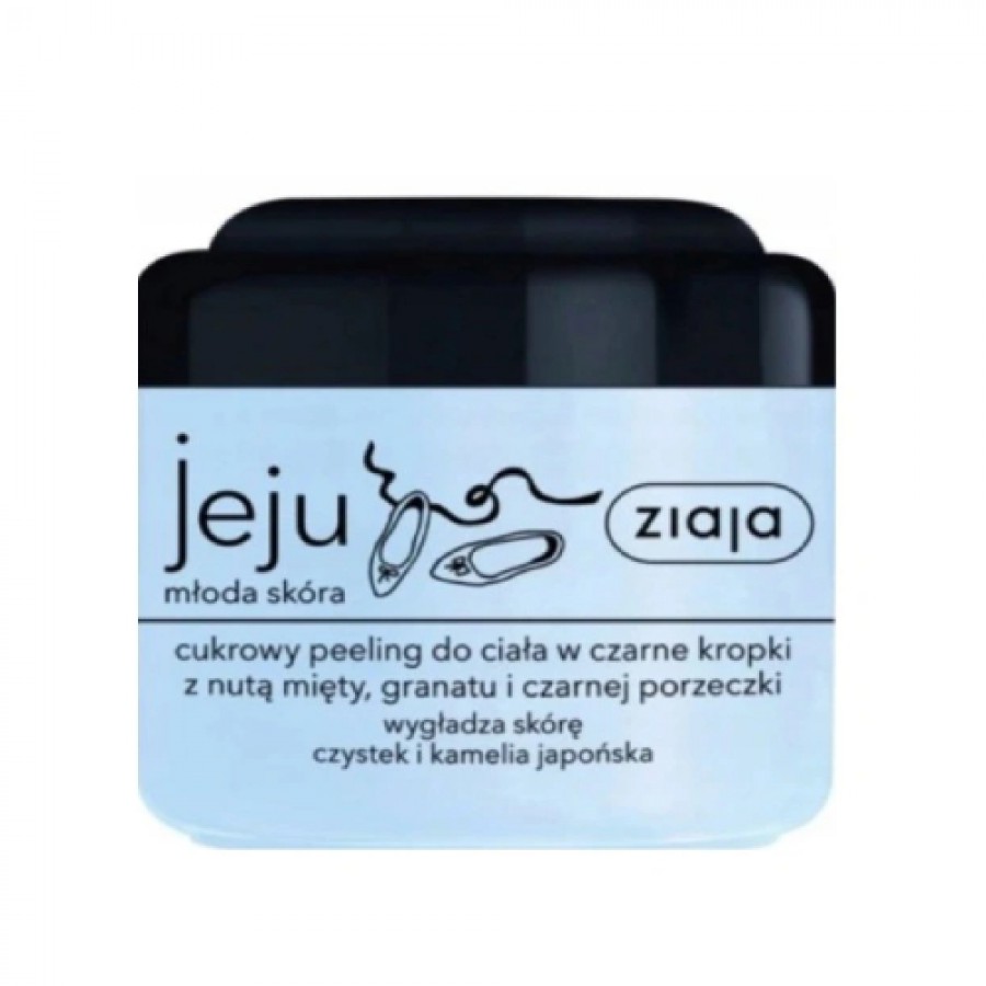 Miniaturka artykułu - #0 ZIAJA JEJU MŁODA SK&Oacute;RA Cukrowy Peeling do ciała w czarne kropki, 200ml