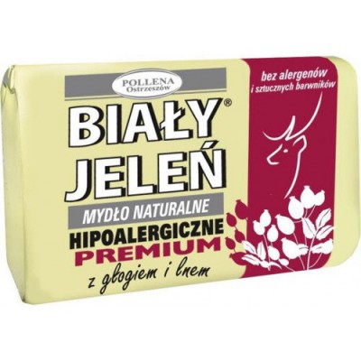 Miniaturka artykułu - #0 BIAŁY JELEŃ PREMIUM mydło z ekstraktem z głogu i lnem, 100g