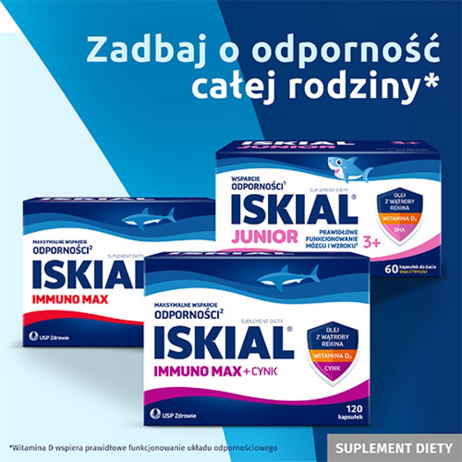 Zdjęcie produktu - 4 Iskial Junior w płynie, 100 ml - olej z wątroby rekina, witamina D, DHA