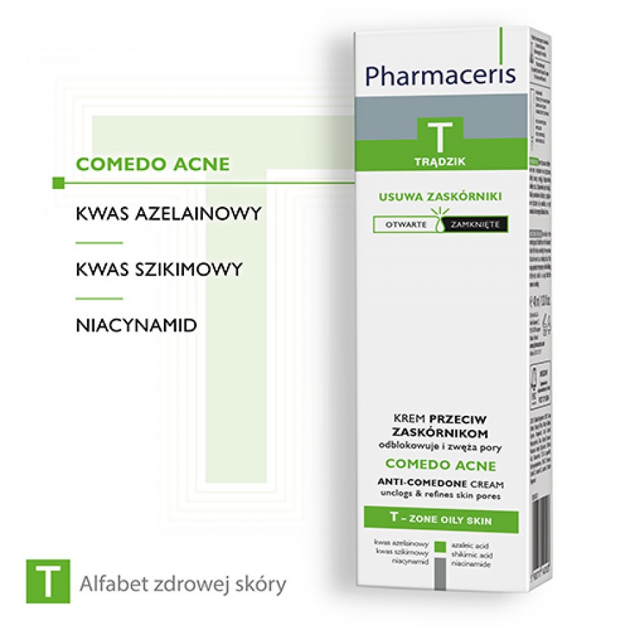 Miniaturka artykułu - #1 Pharmaceris T Comedo Acne Krem przeciw zask&oacute;rnikom, 40 ml