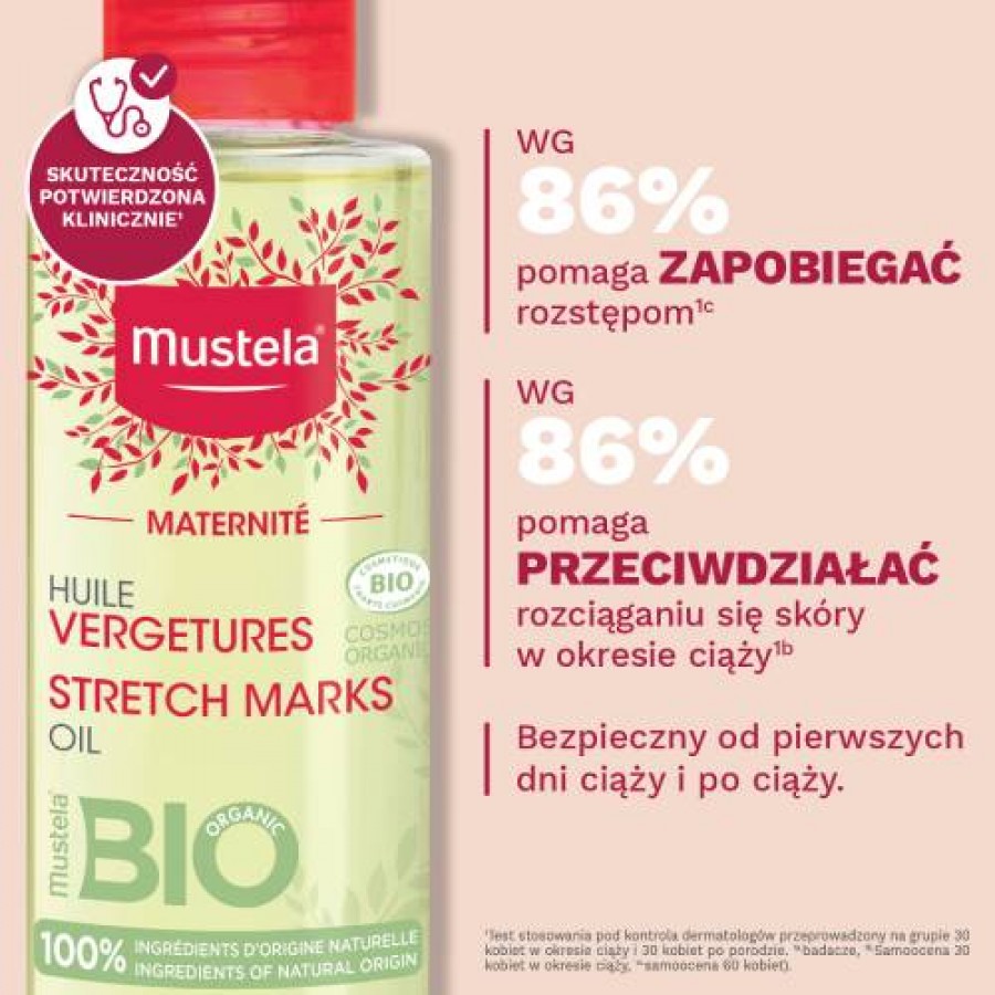 Zdjęcie produktu - 0 Mustela Bio Maternite Olejek na rozstępy, 105 ml