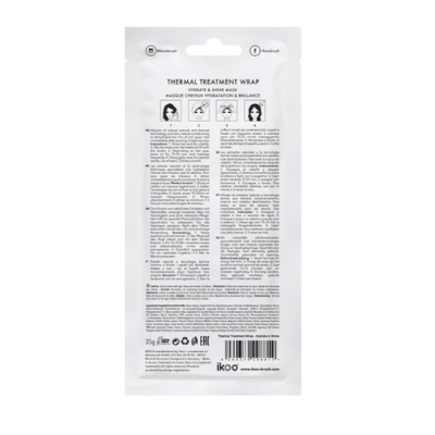 Miniaturka artykułu - #0 IKOO Thermal Treatment Wrap Maska do włos&oacute;w Hydrate&Shine, 35g