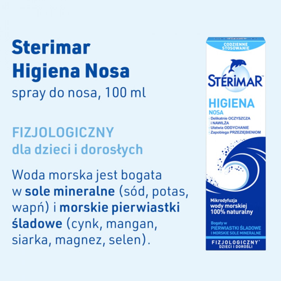 Miniaturka artykułu - #0 Sterimar Higiena Nosa Woda morska do nosa, spray, 100 ml